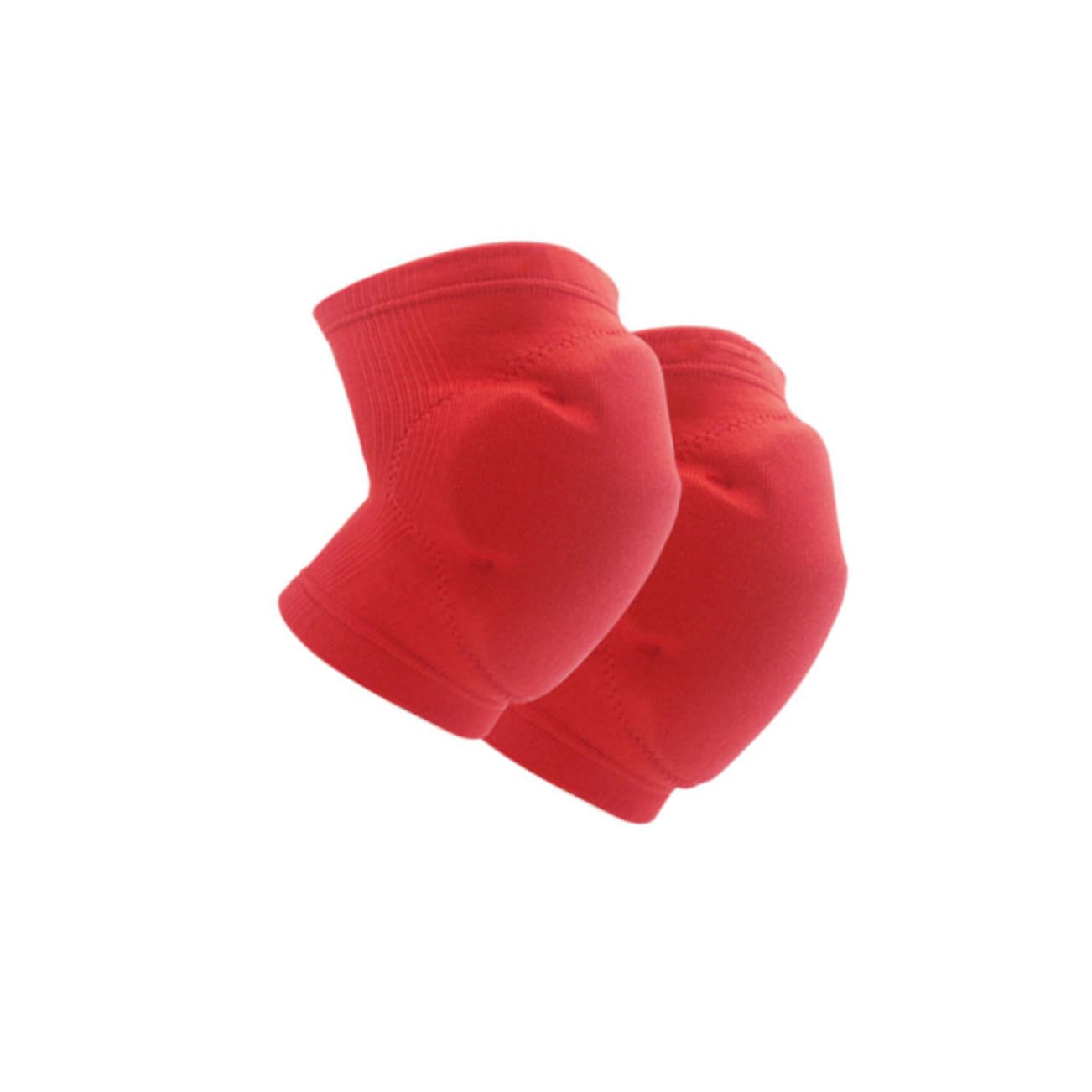 FRCOLOR 1Pair Breathable Sports Knee Pads for Adults Collision Thicken Sponge Protective Gear for Basketball Football and More Activities Red
