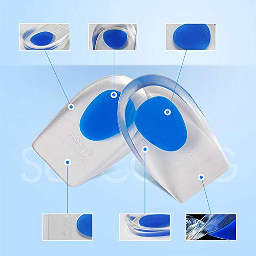 Almofadas para calcanhar de gel Decdeal de silicone, palmilhas antiderrapantes macias para alívio da