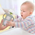 HUAKENER 4 Pack Silicone Sleeves with Handles for Dr Brown Baby Bottles, Anti Breakage Bottles Holder, Compatible Dr Brown Wide-Neck Baby Bottles 9 oz