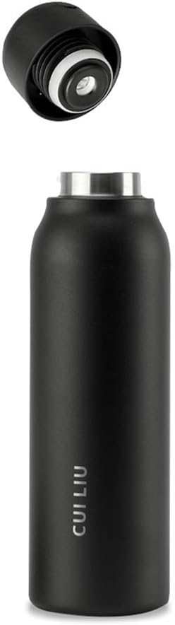 Self-Cleaning UV Water Bottle - 20oz Insulated Stainless Steel - Leakproof Rechargeable & Reusable Bottle - Clean & Travel-Friendly - (Black)