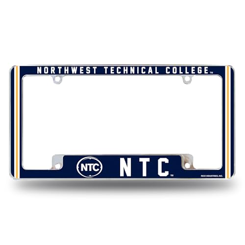 Rico Industries NCAA Northwest Technical College Standard 12" x 6" Chrome All Over Automotive License Plate Frame for Car/Truck/SUV
