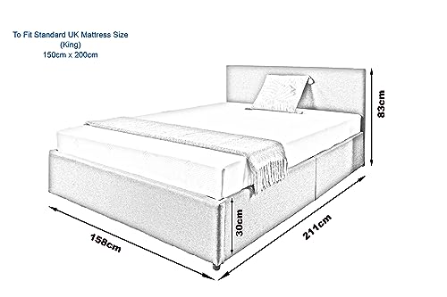 Grey Ottoman Storage Bed (Gas Lift), Sleep Factorys Havana Linen Upholstered Bed Frame - 4ft6 Double (135x190 cm) 2 Grey Ottoman Storage Bed (Gas Lift), Sleep Factorys Havana Linen Upholstered Bed Frame - 4ft6 Double (135x190 cm) - Image 2