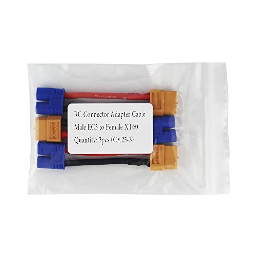 Oliyin 3Pcs Male Ec3 To Female Xt60 Xt-60 Connector Adapter Converter Cable 14Awg 1.96In For Rc Lipo Battery(Pack Of 3) #TOP5