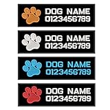 2PCS Custom Name Patch, Cute Dog Patches for Harness Removable Vest Collar, Embroidered Number Name Tags Hook Loop Fastener Patch for Training Security Military Tactical Gifts (Black)