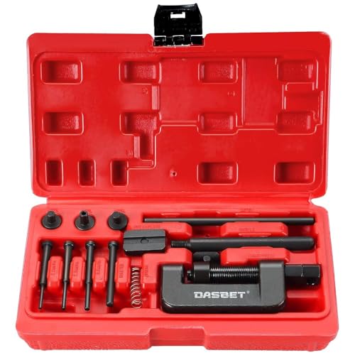 DASBET Motorcycle Chain Breaker Rivet Cutter Chain Breaker 13Pcs Bike Cam Drive Set with Carrying Case Chain Cutter and Riveter for Motorcycle, Bike, ATV