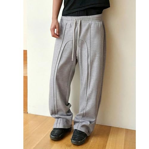 Men's Cargo Pants Stretch Waist Drawstring Hiking Pants Wide Leg Casual Joggers Sweatpants Trendy Hip-Pop Trousers2