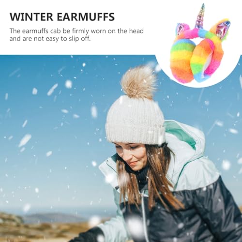 1pc Unicorn Earmuffs Foldable Ear Warmers Winter Earmuff Ear Cover Womens Ear Muffs Fuzzy Fleece Earmuff Winter Headband Fur Headband Winter Ear Muff Heater Plush Miss Adjustable4