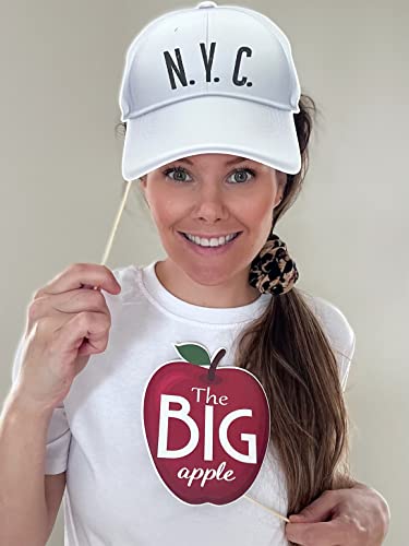 New York Photo Booth Props - 41-Pc Photo Booth Kit With 8 X 10-Inch Sign, 60 Adhesive Pads, 45 Sticks - Nyc Props - New York Theme Decorations - Cityscape Photo Props #TOP4