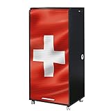 2 tiroirs SIMMOB Armoire Informatique Mobile Noire 2 Tiroirs 5 Niches - Drapeau Suisse 650