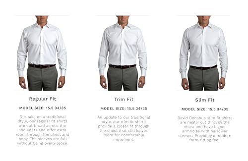 Men's White Slim Fit Twill Dress Shirt, 15.5" Neck 32/33" Sleeve4