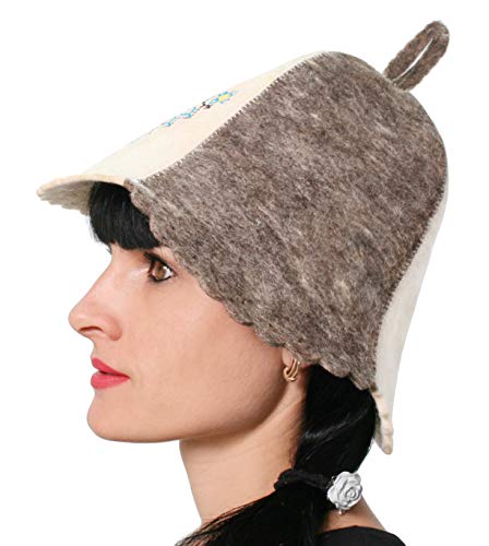 PetriStor Sauna Hat Wool Embroidered Ukrainian Ornament Vyshyvanka – vue 9