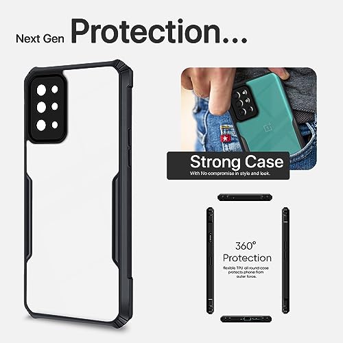 Image of Outlouders Back Cover for OnePlus 8T 5G | Ultra Hybrid Transparent | Full Camera Protection | Raised Edge | Crystal Clear Bumper Case(Black)