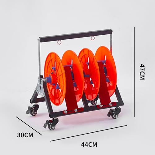 Portacarretes eléctrico de acero al carbono plegable con 2 carretes y poleas para electricistas 3