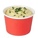 Coppetta 4 Ounce Dessert Cups, 50 Disposable Ice Cream Cups - Lids Sold Separately, Heavy-Duty, Red Paper Frozen Yogurt Bowls, For Hot And Cold Foods, Perfect For Gelato Or Mousse - Restaurantware