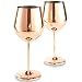 Copper Mirror Finish Wine Glasses Drinkware (Set of 2), Stainless Steel