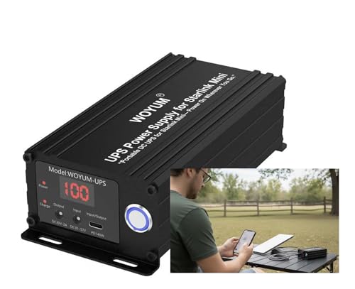 Pilestone/Woyum Starlink Mini UPS (Uninterruptible Power Supply) Portable Light Weight 3 lbs, Specially Designed for Starlink Mini Dish, Outdoor Camping Power Supply 22V/ 10Ah/ 220Wh, Plug and Play