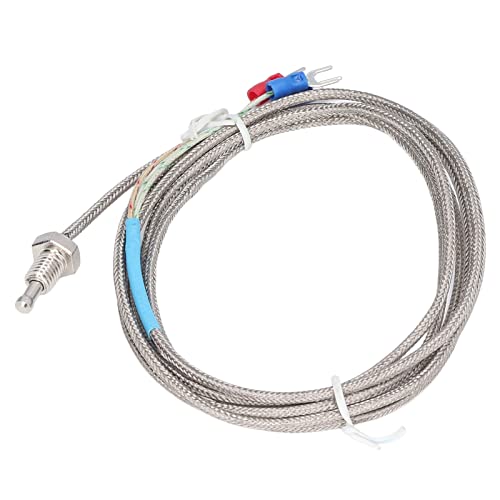 Sensor de Temperatura de Temperatura del Termopar PT100, Sensor de Termopar PT100 Cable de Blindaje Tipo Tornillo Sonda de Transductor Industrial -250-450 ℃ WZPT-M8 para la