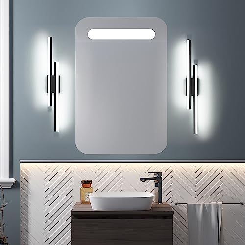 Image of PRESDE LED Bathroom Vanity Light,Modern Black 32 Inch LED Wall Lighting Fixture Over Mirror 3CCT