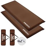 CAMDOOR キャンプ エアーマット 【30秒自動膨張・超広幅75cm】インフレーターマット 10cm/8cm インフ マット R値 6.8 自動膨張 車中泊 キャンプ用品 厚手 寝具エアーベッド 防水防潮 安全無臭 持ち運び便利 簡単収納 収納袋付き 2個セット