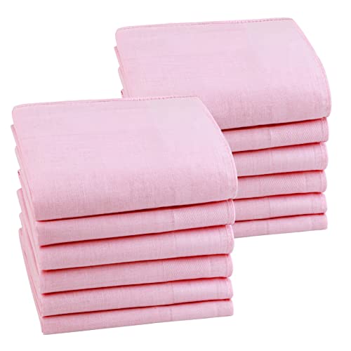Image of HOULIFE Men's Cotton Handkerchiefs, Solid Color 60S Soft Cotton Hankies for Men Women 6 /12PCS 15.7 inchx15.7 inch