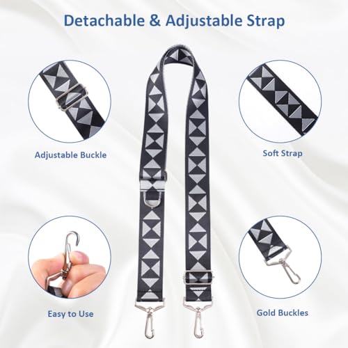 Clearworld Unisex-Adults Clear Crossbody Bag, Black, 7.5"W x 6"H x 2.7"D, Stadium Approved, Adjustable Shoulder Strap4