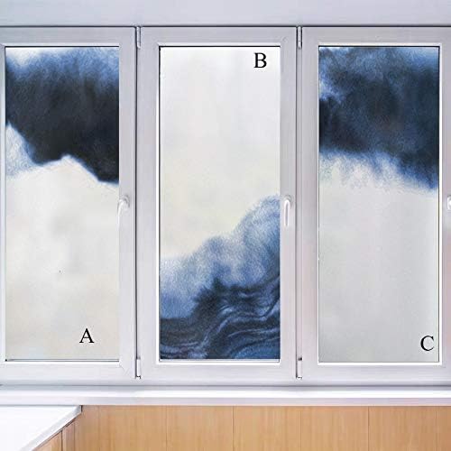 Miniatura 3 de Xijier Película de privacidad para ventana, pintura abstracta, no adhesiva, para ventanas de vidrio, puerta, ventana, tintado decorativo para