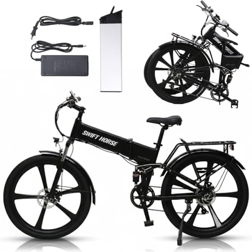 �d���A�V�X�g���]�� �܂肽���� 26�C���`�y�^���F��E�������s�z�ő�100km 350W �g���N�Z���T�[ �O��T�X�y���V���� SWIFT HORSE 2 ver.2 �I���W�i���N���[�i�[�t (�u���b�N)