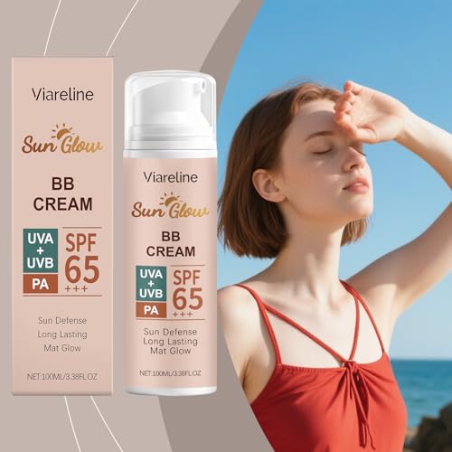 Viareline Sun Glow BB Cream SPF 65 PA+++ – Lightweight Coverage with Matte Radiance & UV Defense (3.38 fl oz)