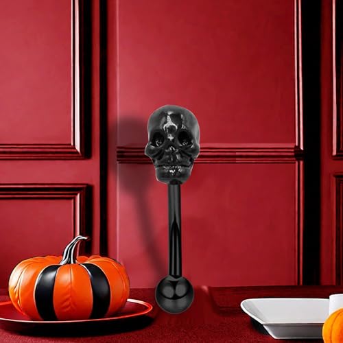 16G Black Skull Eyebrow Piercing Jewelry Surgical Steel Eyebrow Curved Barbell Ring Internal Thread Daith Rook Earrings Rook Halloween Jewelry for Women Men3