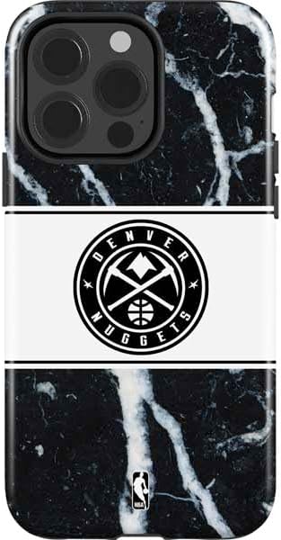Skinit Impact Phone Case Compatible with iPhone 15 Pro - Officially Licensed NBA Denver Nuggets Marble Design