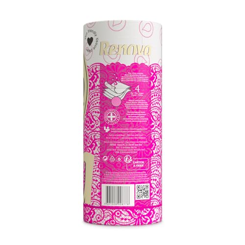 Toilettenpapier 4-lagig von Renova in Weiß mit Dekor und Duft