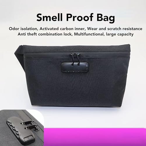 Saco à Prova de Cheiro de Carbono Ativado, Saco Portátil à Prova de Odor Com Fechadura de Combinação