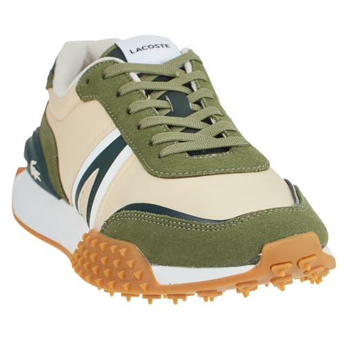Lacoste Mens L-Spin Deluxe Sneaker, KHK/Off WHT, 82