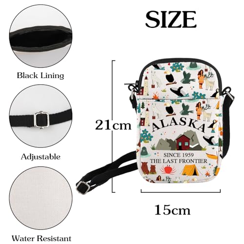 HOLLP Alaska State Crossbody Bag Alaska Souvenir Gift Alaska Last Frontier Travel Small Sling Bag Alaska Lover Gift2