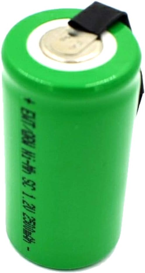 6 Pcs Sub C 2500mAh NiMh 1.2V Rechargeable Battery w/Tabs for Power Tools, ETC