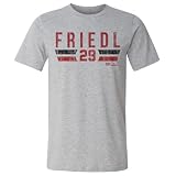 500 LEVEL TJ Friedl Cincinnati Font Men's Cotton T-Shirt (Heather Gray, M)