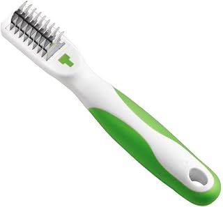 Andis 66055 9-Blade Dematting Rake Tool - Reduces Shedding 90%, Removes Mats & Tangles, Safe for Wet/Dry Hair on Dogs, Cats, Horses - Green