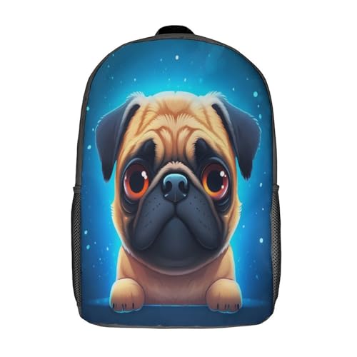 ChengzeTCo Pug Sac Scolaire Cartable Garcon Primaire Sac À Dos Enfant École Fille Cartable Garçon Collége Sacs Scolaires 17inch