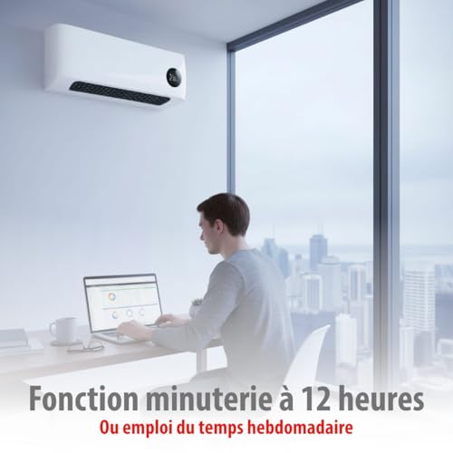 Alpina Termoventilatore Da Parete 2000 W, In Ceramica, Con 2 Livelli Di Potenza E Timer, Termostato Digitale - 7