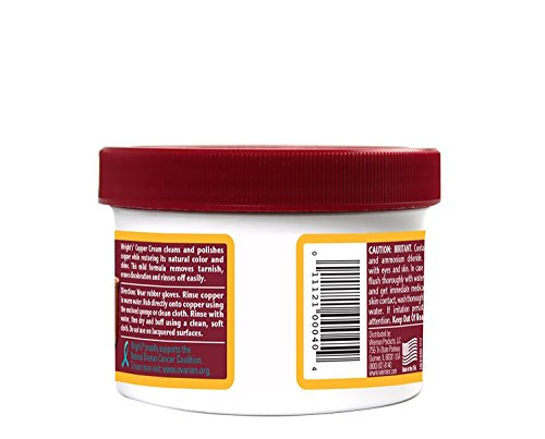 Wright's Copper, Brass Cream Cleaner - 8 Ounce - Gently Cleans and Removes Tarnish Without Scratching