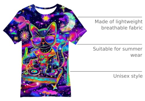 Image of uideazone Tshirts for Boys Kids Short Sleeve T-Shirt 3D Graphic Tee Shirts Tops Clothes 4-16 Years