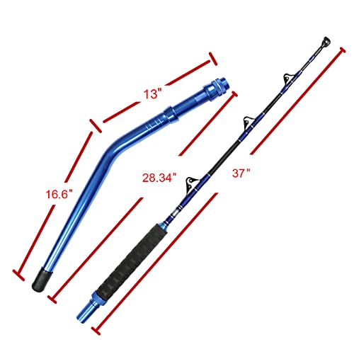 Fiblink FIBLINK Bent Butt Fishing Rod 2-Piece 5'1 Inch Saltwater Trolling Rod Heavy Roller Rod Conventional Boat Offshore Fishing Pole 50-80 Lbs thumb #5
