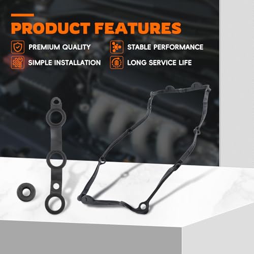 Image of GoaMotors 11129070990 Engine Valve Cover Gasket Kits with Grommet Seals for BMW 323CI 323I 323IS 325CI 325I 325XI 328CI 328I 328IS 330CI 330I 330XI 525I 528I 530I X5 Z3
