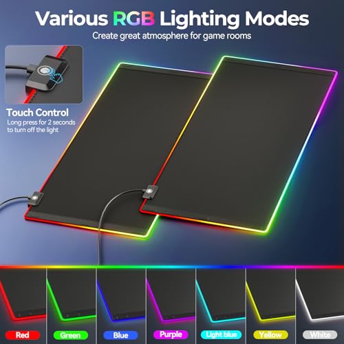Image of KDD RGB Mouse Pad with Wireless Charging - Desk Mat with Phone Holder and 15W Fast Charger - Gaming Mousepad with Ultra-Smooth Surface, Non-Slip Base - Keyboard Mat for Home Office Gamer Accessories