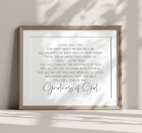 Image of NATVVA I Will Sing Of The Goodness Of God Wall Art Canvas Artwork Wall Decor Prints Painting Art Prints Picture Christian Home Above Bed Decoration No Frame