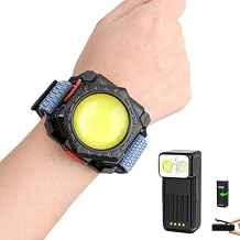 Rechargeable Running Flashlight, 500LM Super Bright COB Running Light, 10/4 Lighting Modes, Magnetic Back Clip & Wrist Wearable, 90/120 Adjustable, IP54/IPX5 Waterproof, for Runners, Camping,