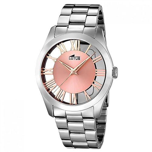 LOTUS Montre Femme Analogique Acier INOX 316L Argent - Mouvement Quartz - Verre Minéral Haute Résistance - Étanche 5 ATM 18122/1