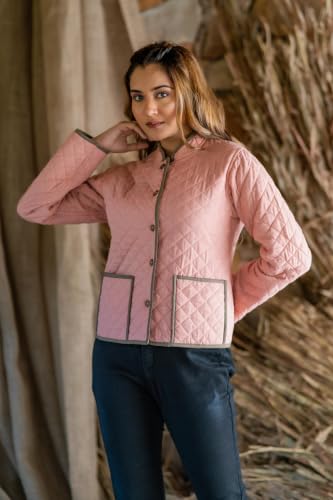 Image of Reversible Jacket for Women | Double Sided Quilted Jacket | Reversible Winter Jacket for Women | Stylish Ethnic Printed Jacket | Warm & Comfortable Casual Outerwear