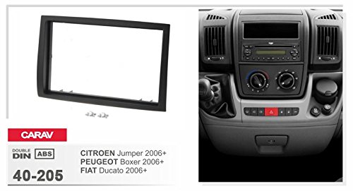 40-205 Façade d'autoradio double DIN pour Citroën Jumper, Peugeot Boxer, Fiat Ducato 2006+ - Noir brillant