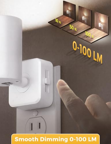 Image of L LOHAS LED Night Lights Plug into Wall,[2-Pack] Wall Spot Lights Indoor with Light Sensor,5000K Daylight White Night Lights,for Home Decor Party Bathroom,Hallway